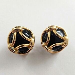 Vintage Carolee Black and Gold Earrings